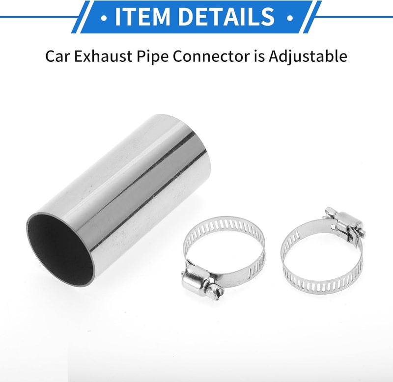 VekAuto 1 Set Heater Exhaust Pipe Connector 22mm ID 24mm OD Air Diesel Heater Exhaust Tube Connector Stainless Steel Silver Tone with Clamp - Image 5
